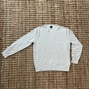 J.Crew Cotton Cashmere Piqué Crewneck Sweater Men's L Heather Gray Lightweight